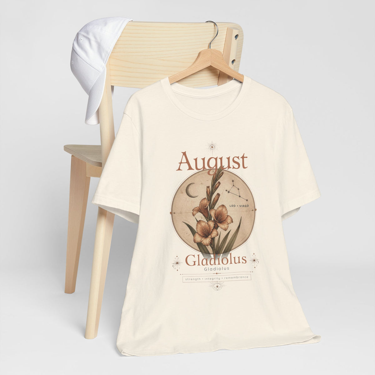 August Birth Flower Gladiolus Floral Tee