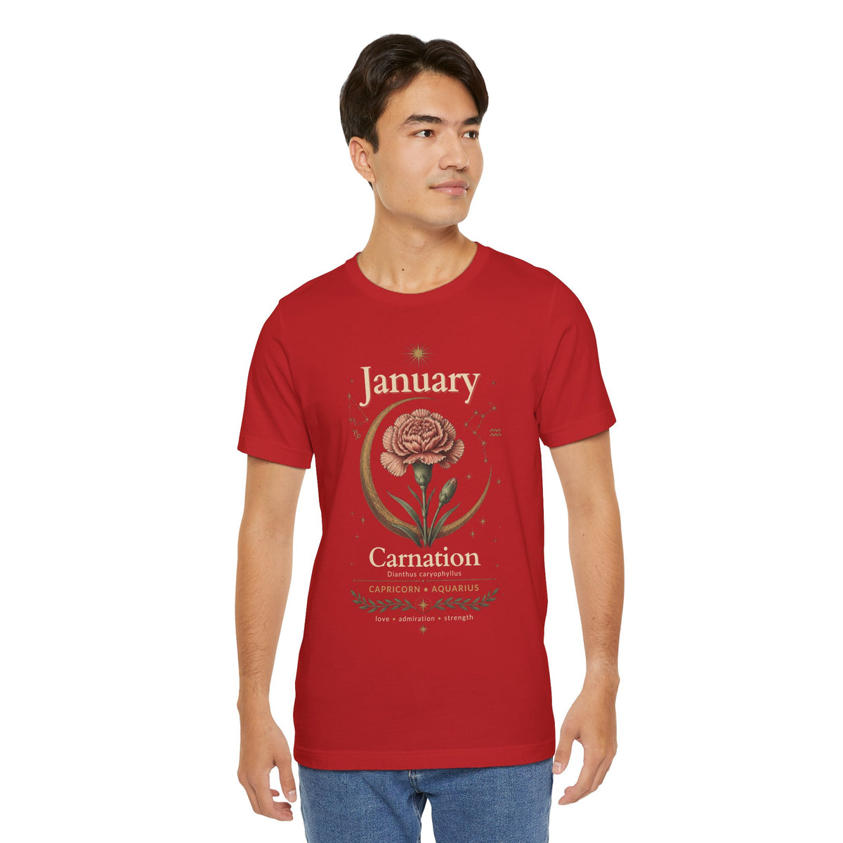 January Birth Flower - Carnation T-Shirt — Birth Month Flower Tee