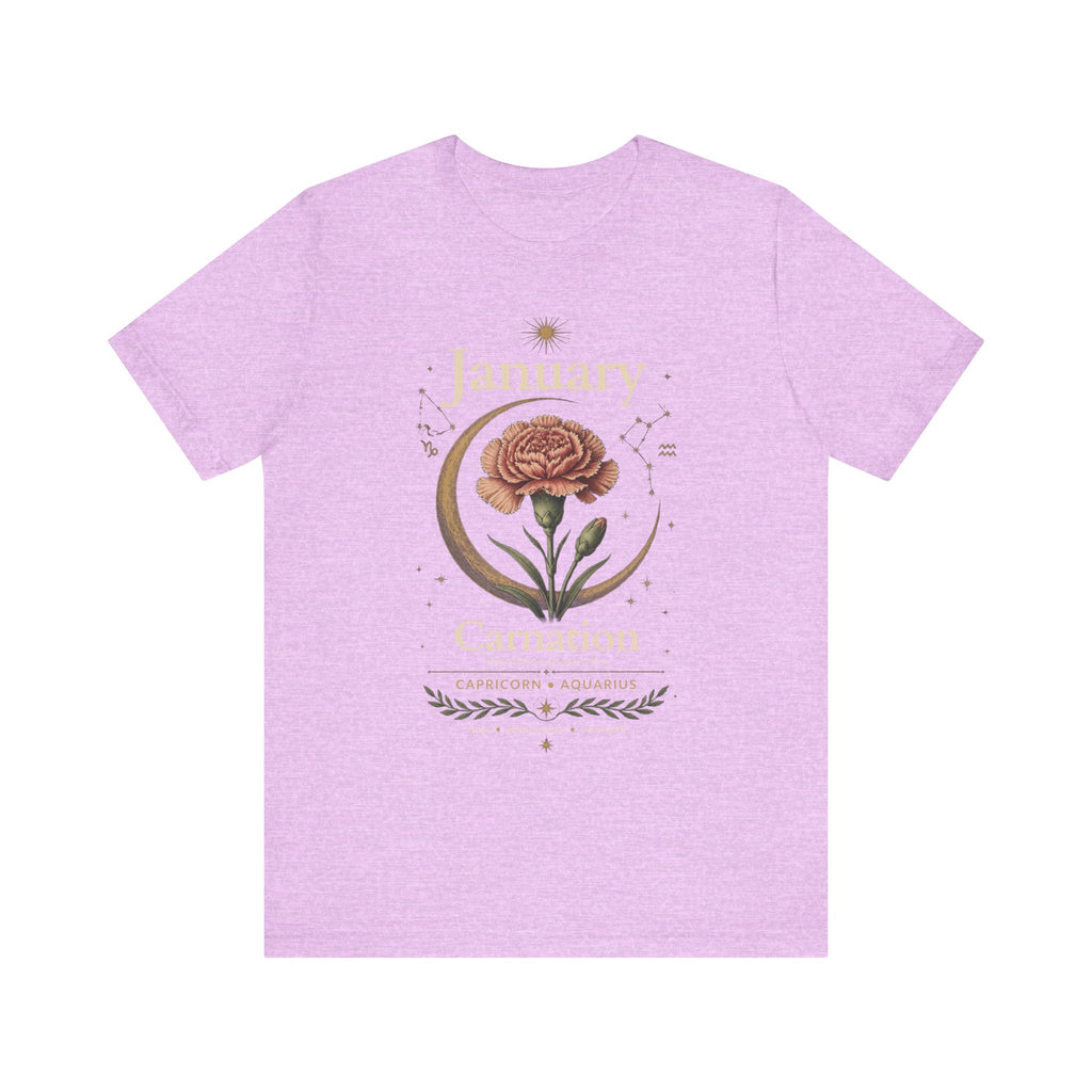 January Birth Flower - Carnation T-Shirt — Birth Month Flower Tee