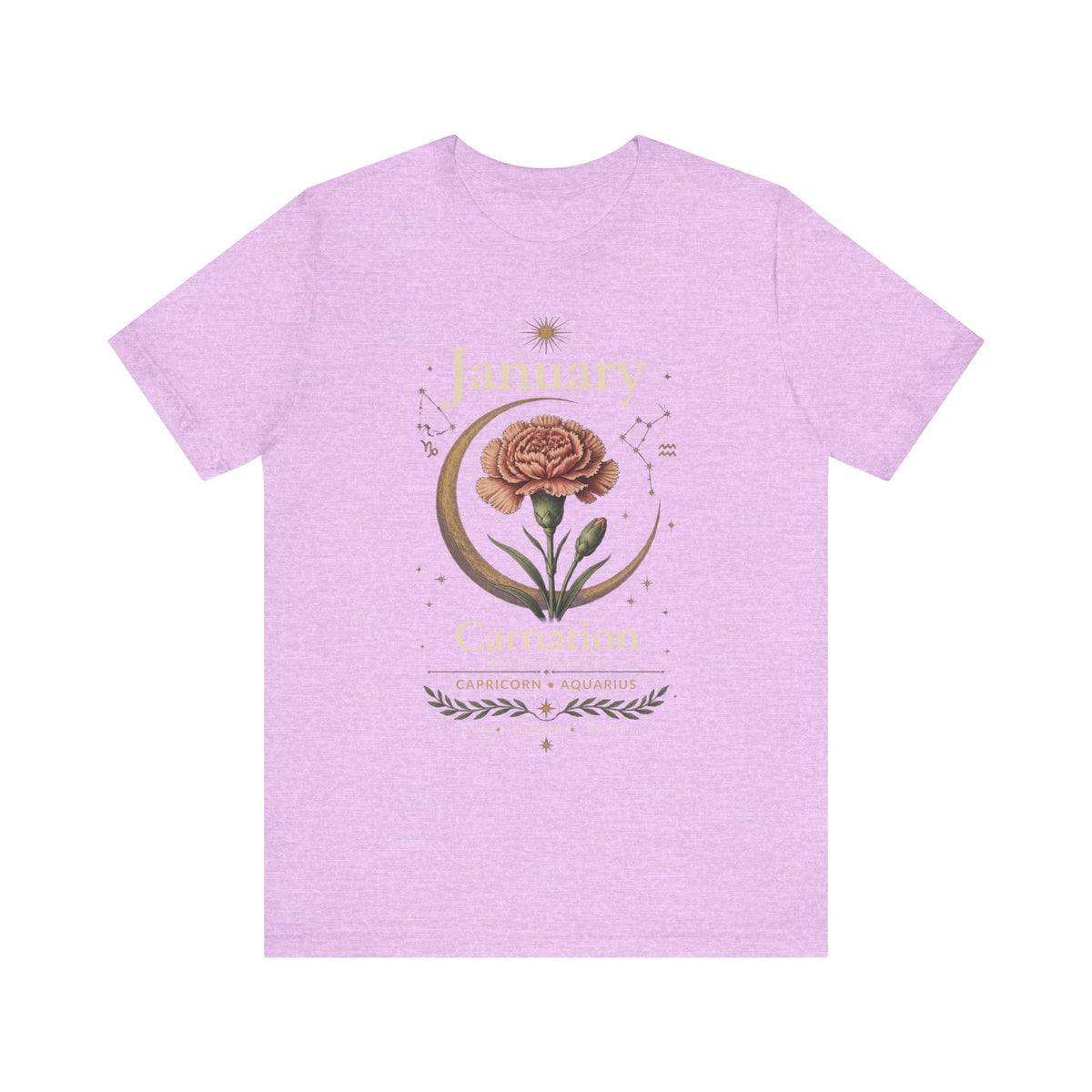 January Birth Flower - Carnation T-Shirt — Birth Month Flower Tee