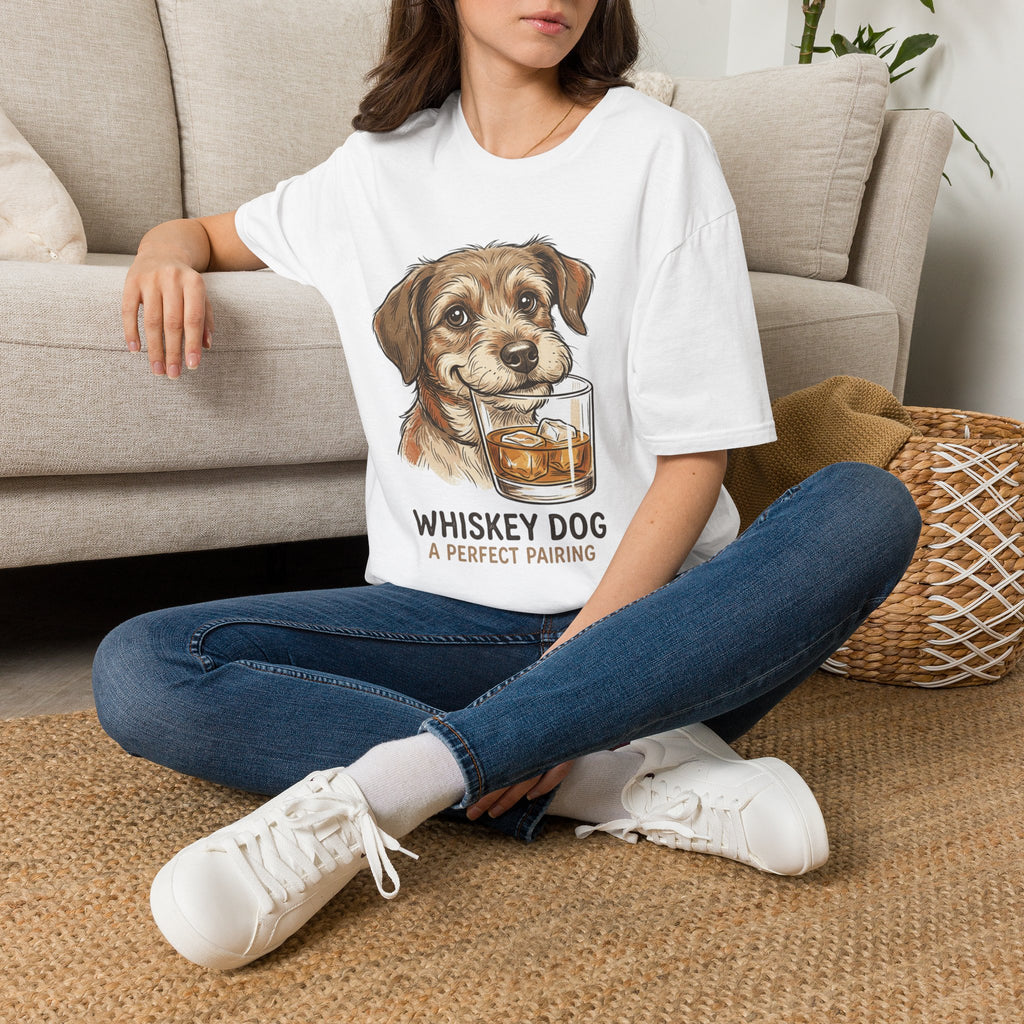Whiskey Dog A Perfect Pairing T-Shirt | Dog & Whiskey Illustration