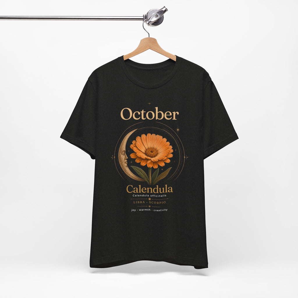 October Birth Flower Calendula T‑Shirt – Floral Birth Month Tee