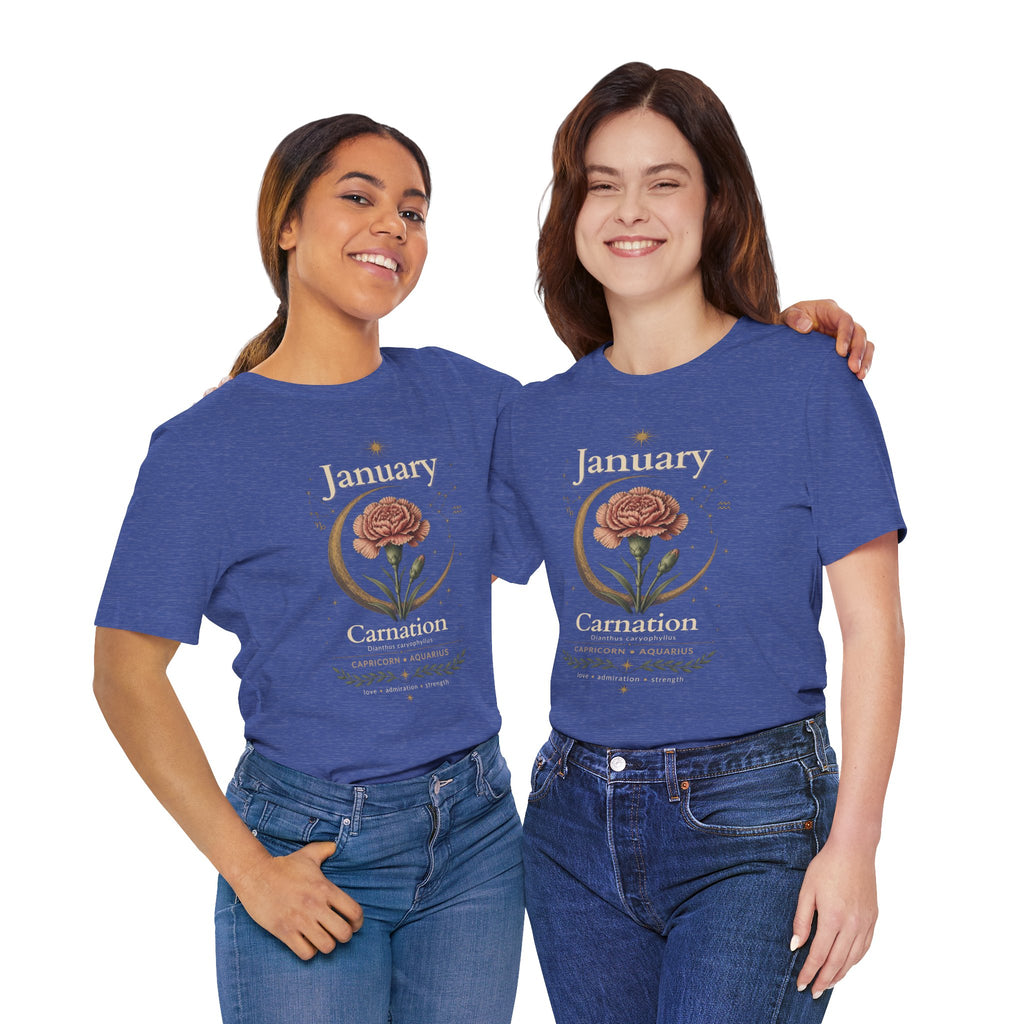 January Birth Flower - Carnation T-Shirt — Birth Month Flower Tee
