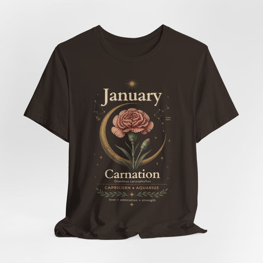 January Birth Flower - Carnation T-Shirt — Birth Month Flower Tee