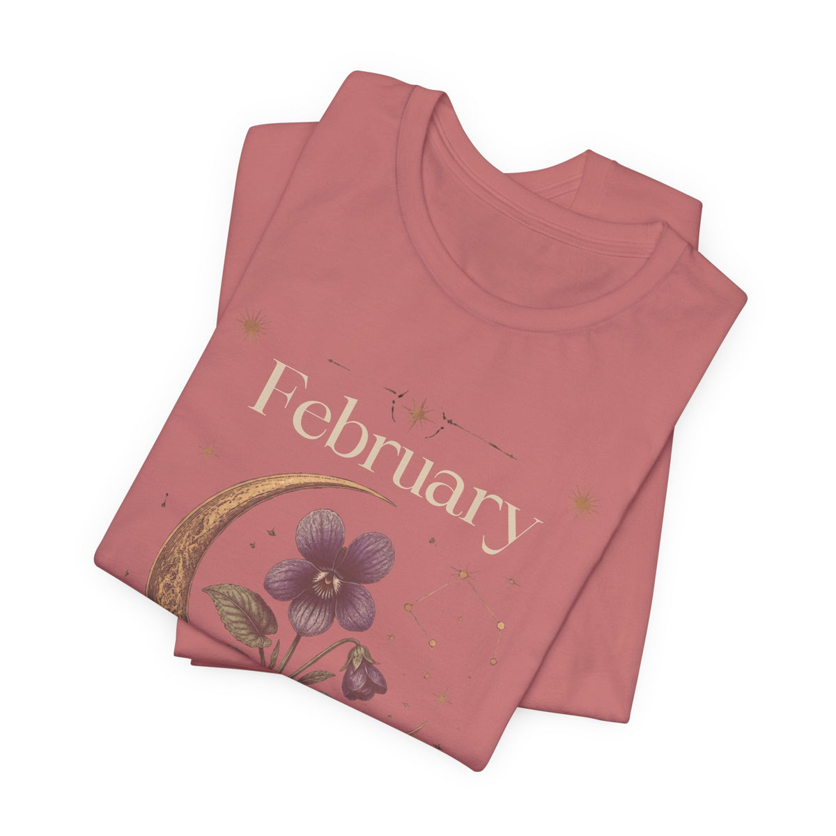 February Birth Flower Tee | Violet Botanical Design | Birthday Gift