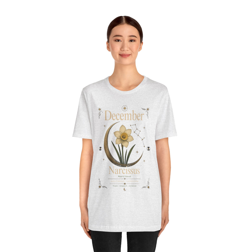 December Birth Flower - Narcissus T‑Shirt — Birth Month Flower Tee
