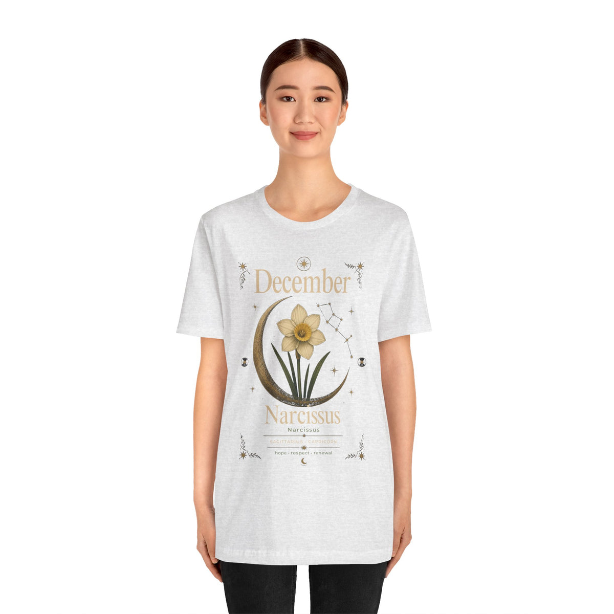 December Birth Flower - Narcissus T‑Shirt — Birth Month Flower Tee