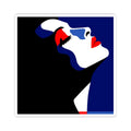 Pop Art Profile Sticker — Bold Red, White & Blue Female Silhouette (Kiss-Cut)