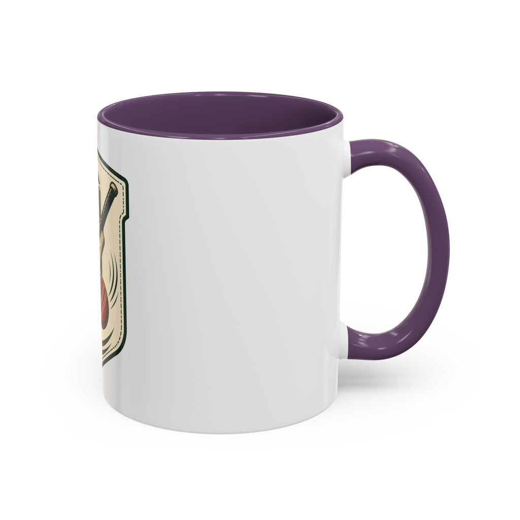 Cricket Crest Accent Mug — Vintage Bat & Ball Coffee Cup (11/15oz)