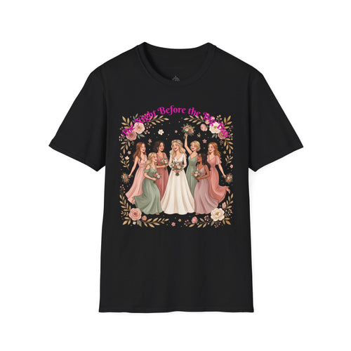 Bride and Bridesmaids Illustration T-Shirt | Floral Wedding Bridal Party Design