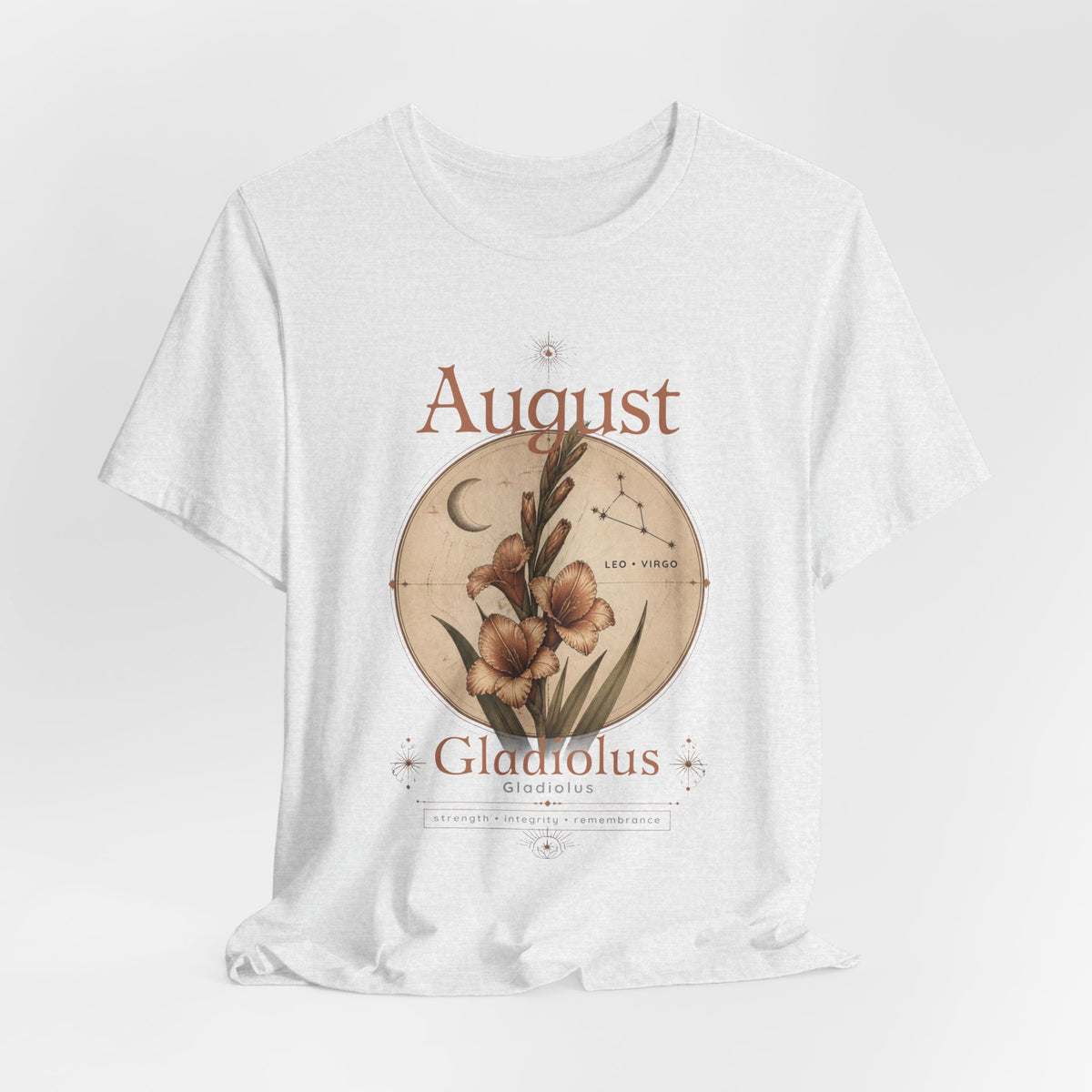 August Birth Flower Gladiolus Floral Tee