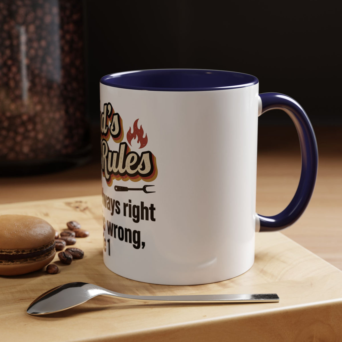 Dad's BBQ Rules Mug | 11oz or 15oz Accent Coffee Mug