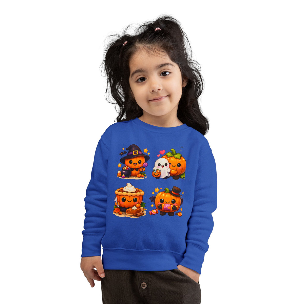 Cute Halloween Pumpkin Characters Toddler Sweatshirt | Kids Pullover