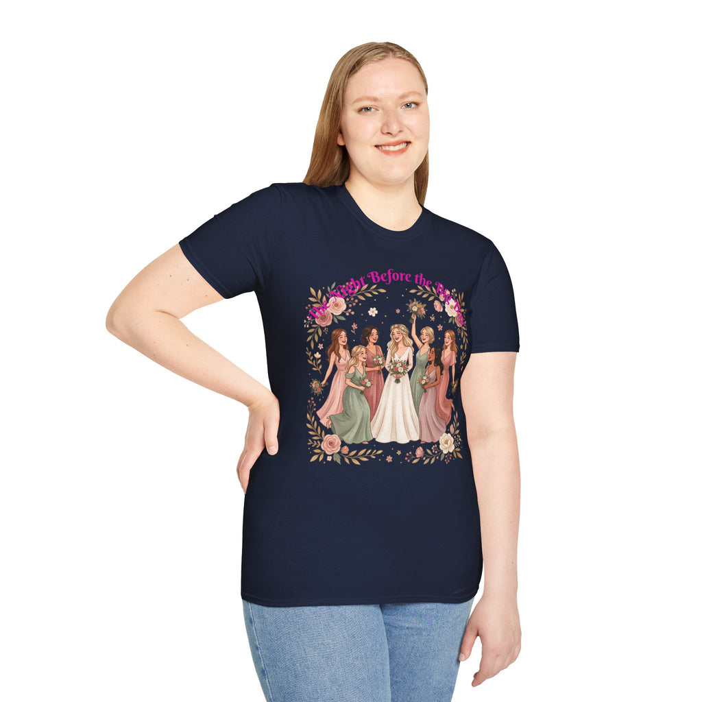 Bride and Bridesmaids Illustration T-Shirt | Floral Wedding Bridal Party Design
