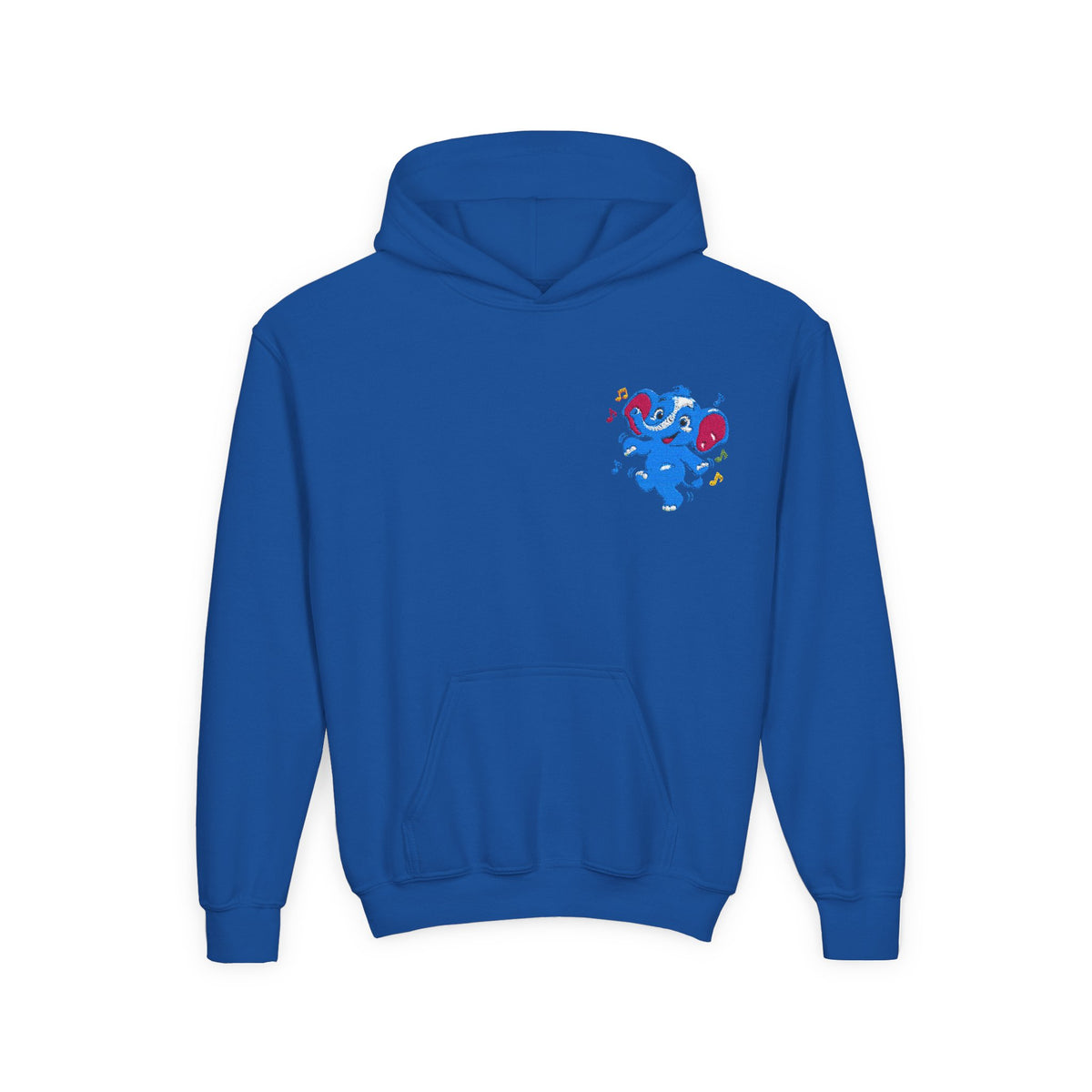 Kids Patriotic Elephant Hoodie – Blue Red USA Spirit Youth Sweatshirt