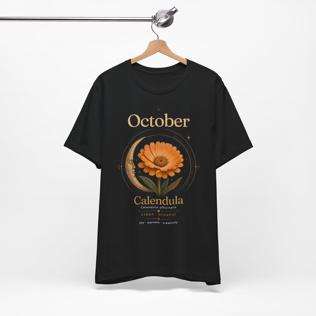 October Birth Flower Calendula T‑Shirt – Floral Birth Month Tee