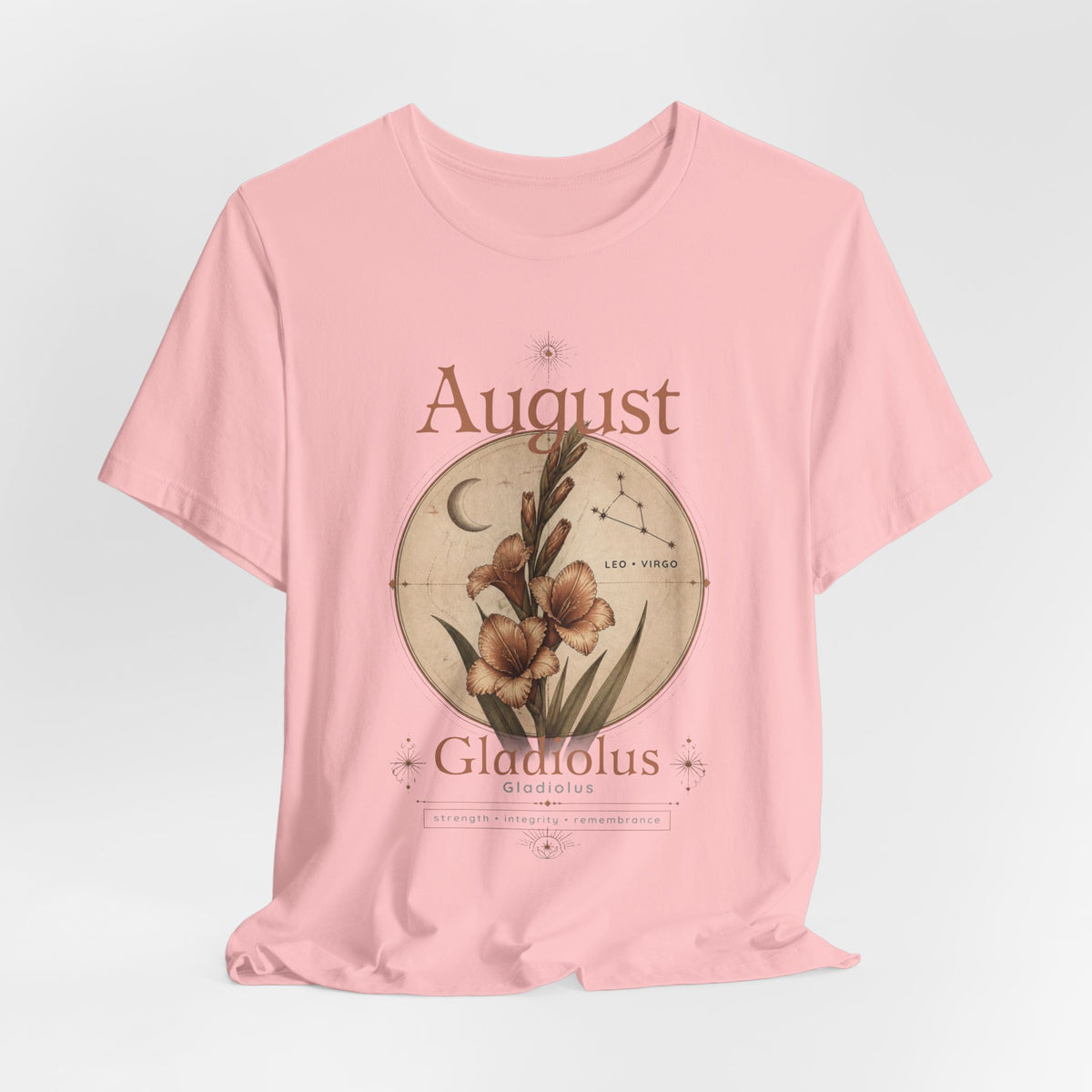 August Birth Flower Gladiolus Floral Tee