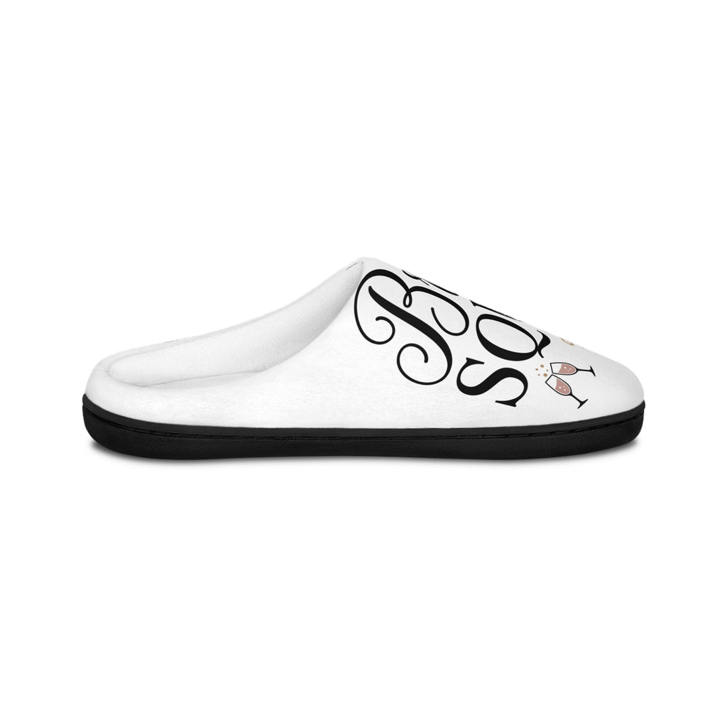 “Bride Squad” Script Design (Bachelorette Party, Bridal Shower Gift) Women’s Indoor Slippers