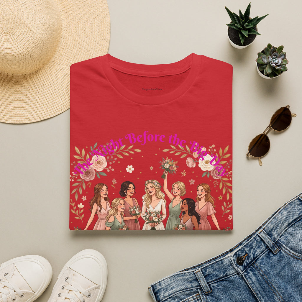 Bride and Bridesmaids Illustration T-Shirt | Floral Wedding Bridal Party Design