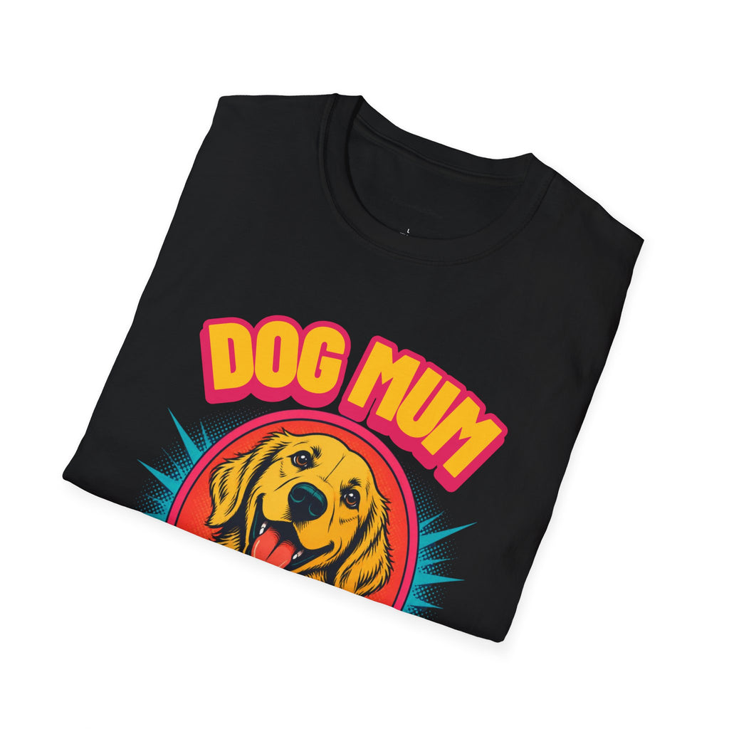 Dog Mum Golden Retriever T-Shirt | Cute Retro Dog Portrait, Pet Lover Tee