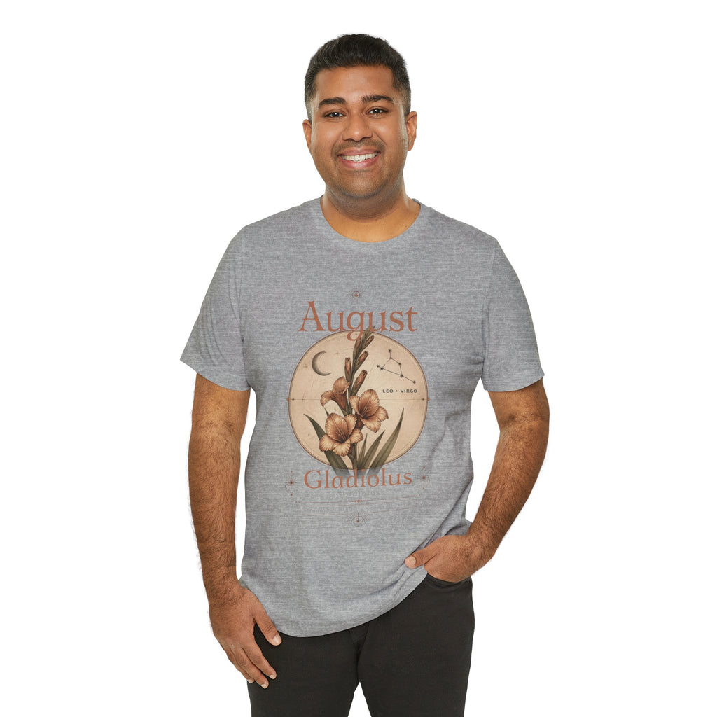 August Birth Flower Gladiolus Floral Tee