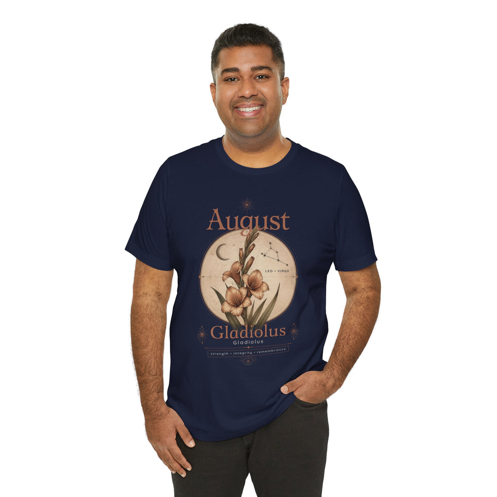 August Birth Flower Gladiolus Floral Tee