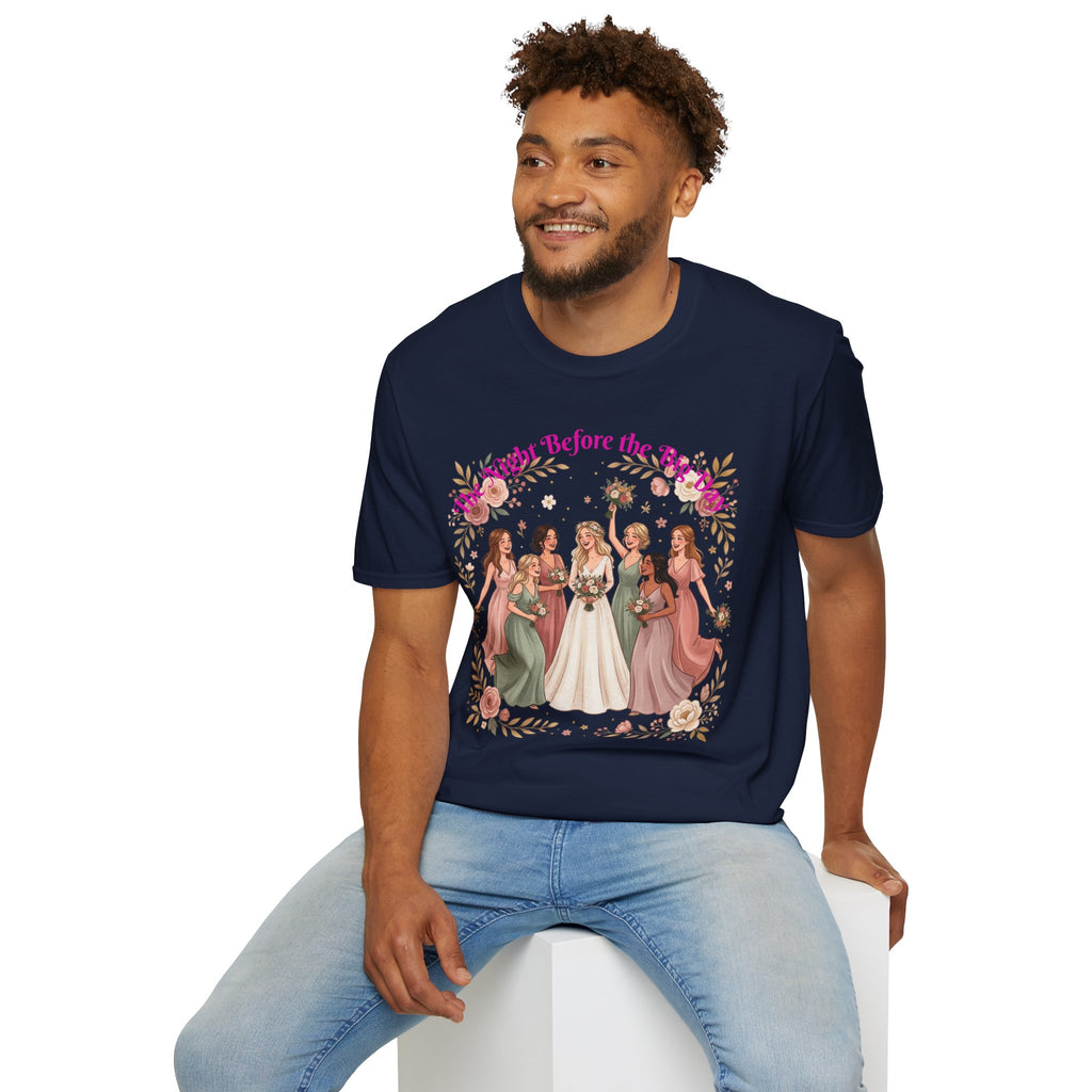 Bride and Bridesmaids Illustration T-Shirt | Floral Wedding Bridal Party Design