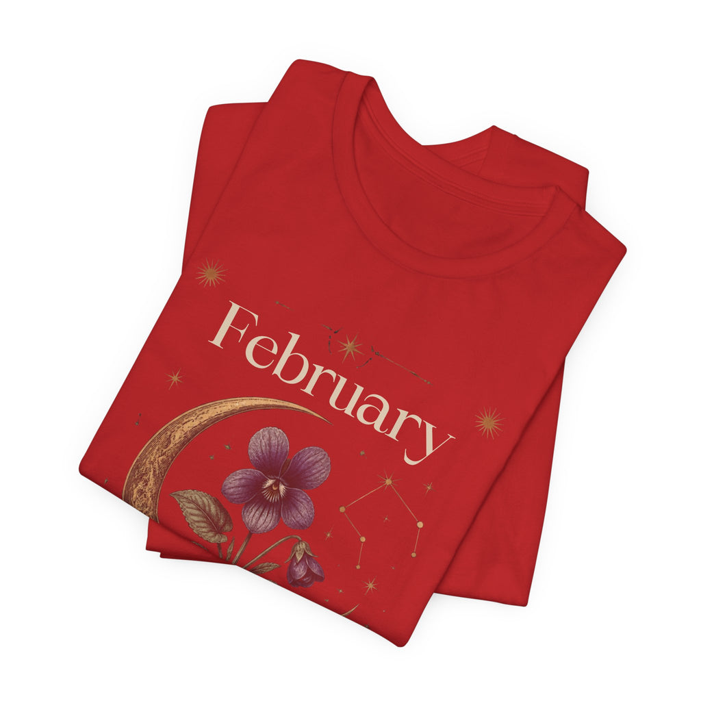 February Birth Flower Tee | Violet Botanical Design | Birthday Gift