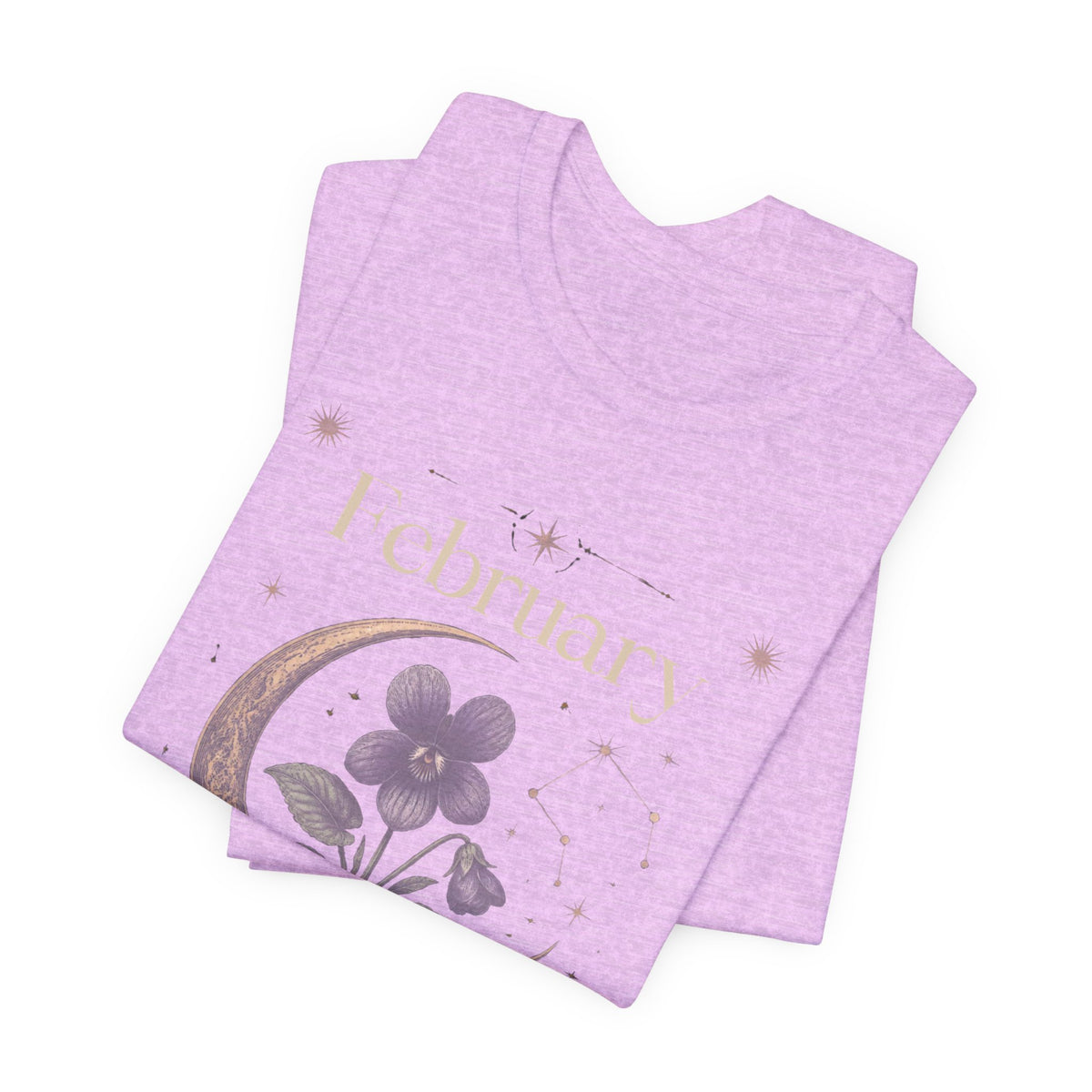 February Birth Flower Tee | Violet Botanical Design | Birthday Gift