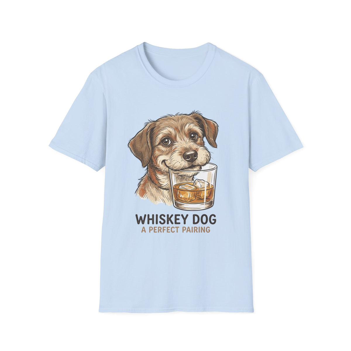 Whiskey Dog A Perfect Pairing T-Shirt | Dog & Whiskey Illustration