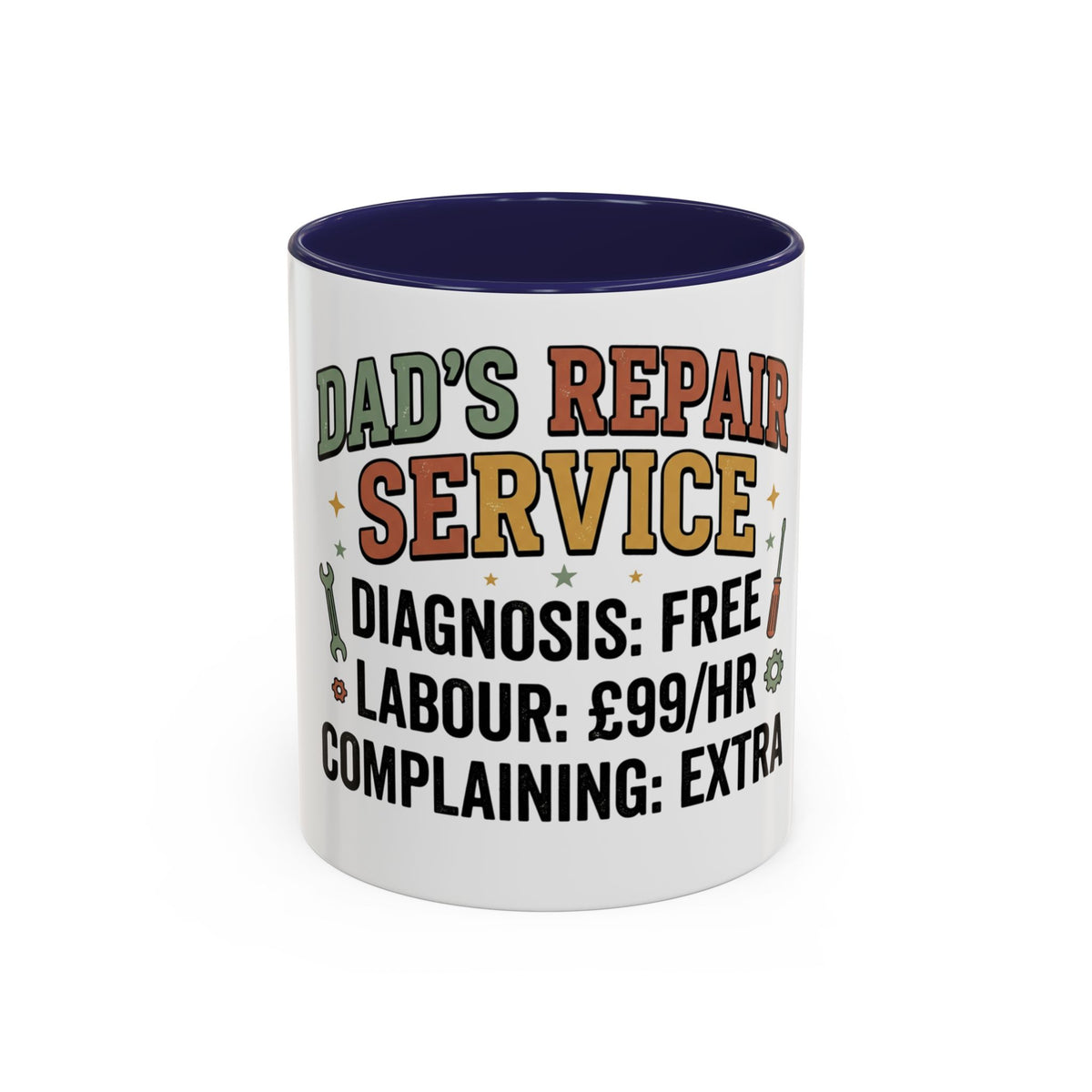Dad's Repair Service Mug | Funny Diagnostic Labour Rate Coffee Mug