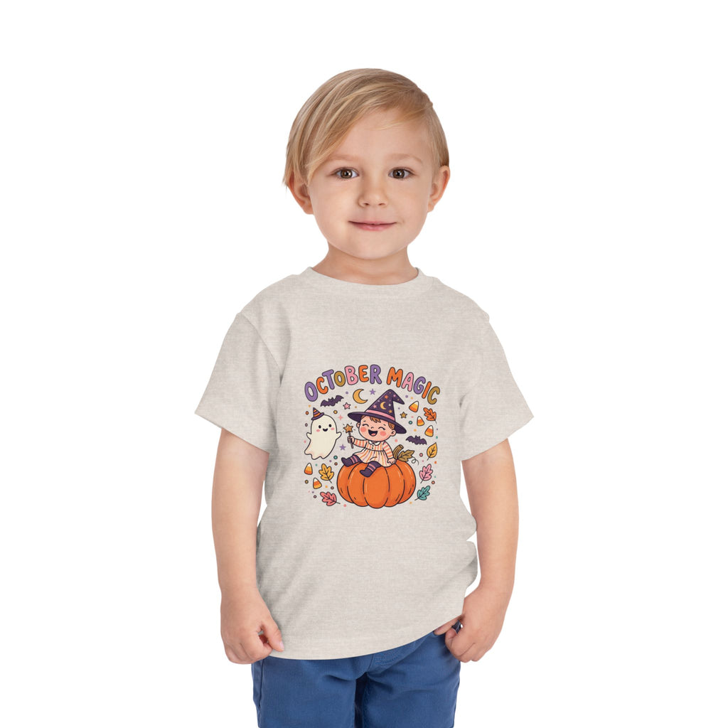 Halloween - October Magic Toddler Tee — Cute Witch Pumpkin Halloween Shirt