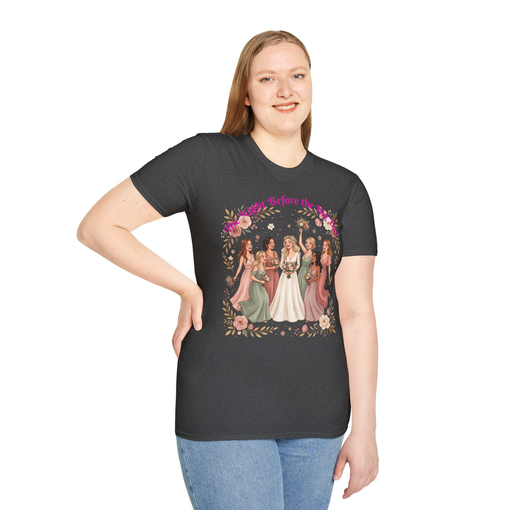 Bride and Bridesmaids Illustration T-Shirt | Floral Wedding Bridal Party Design