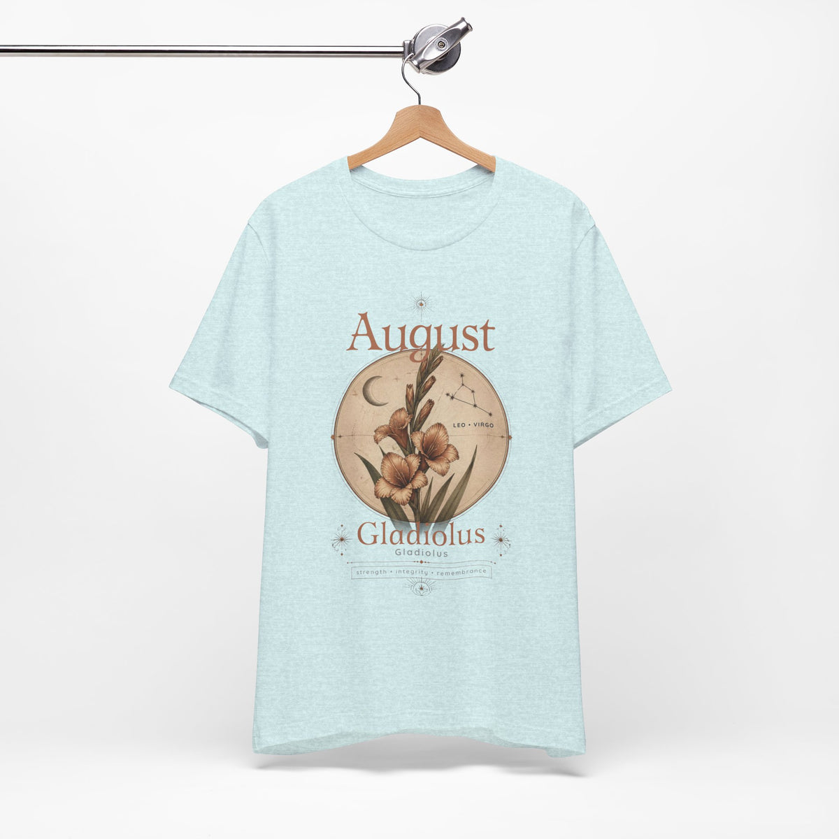 August Birth Flower Gladiolus Floral Tee