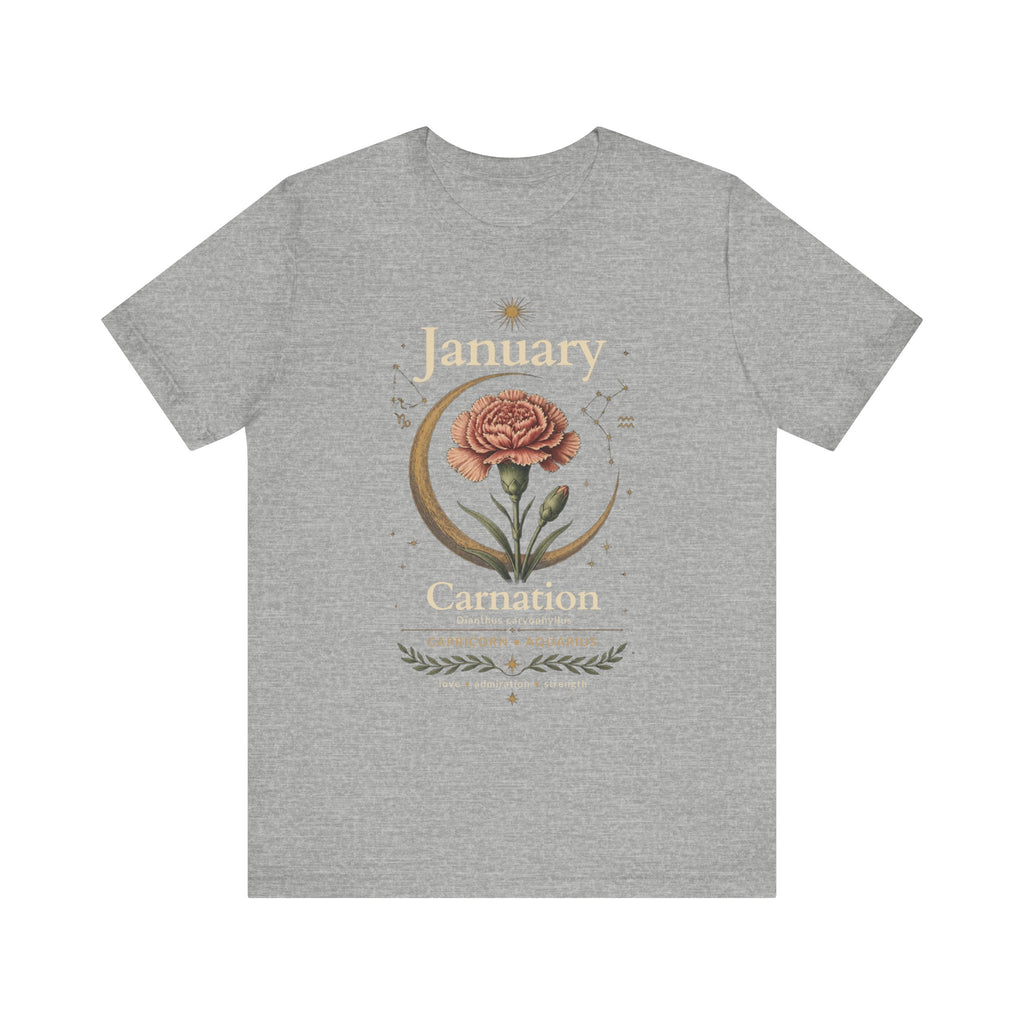 January Birth Flower - Carnation T-Shirt — Birth Month Flower Tee