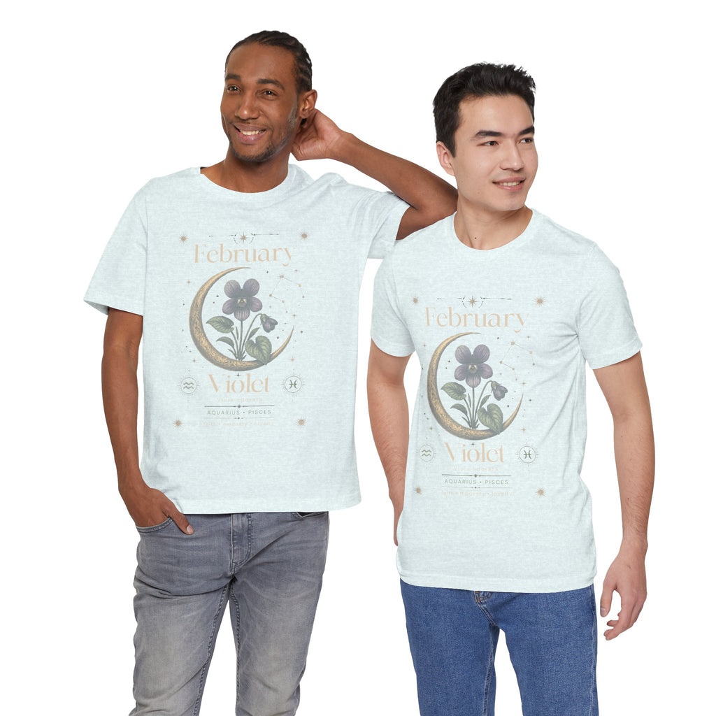 February Birth Flower Tee | Violet Botanical Design | Birthday Gift