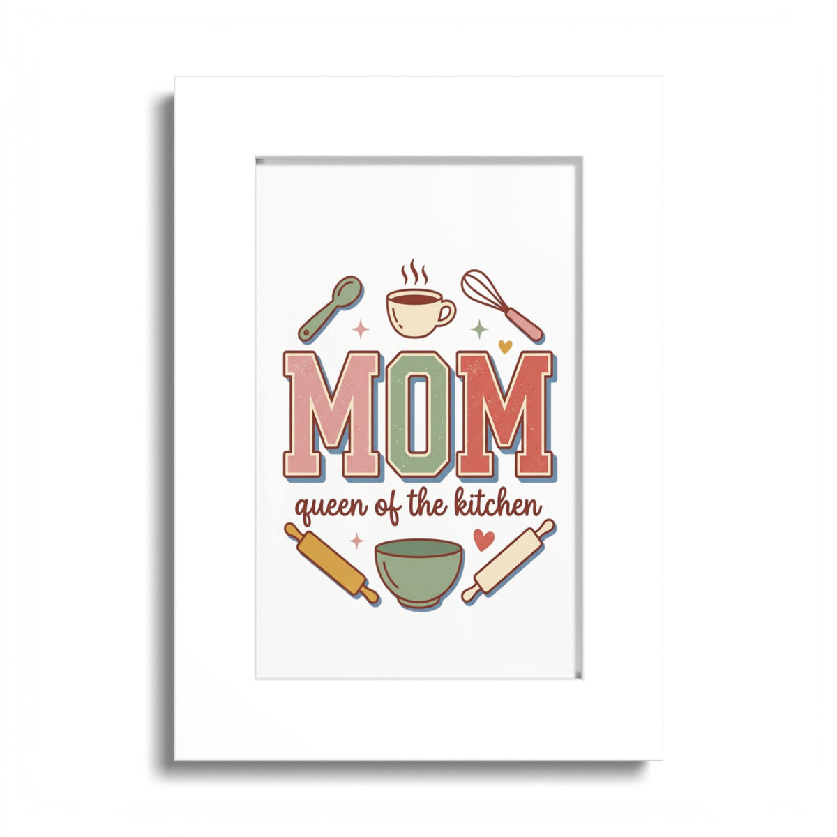 Kitchen Mom Poster — "MOM: Queen of the Kitchen" Color Frame Print
