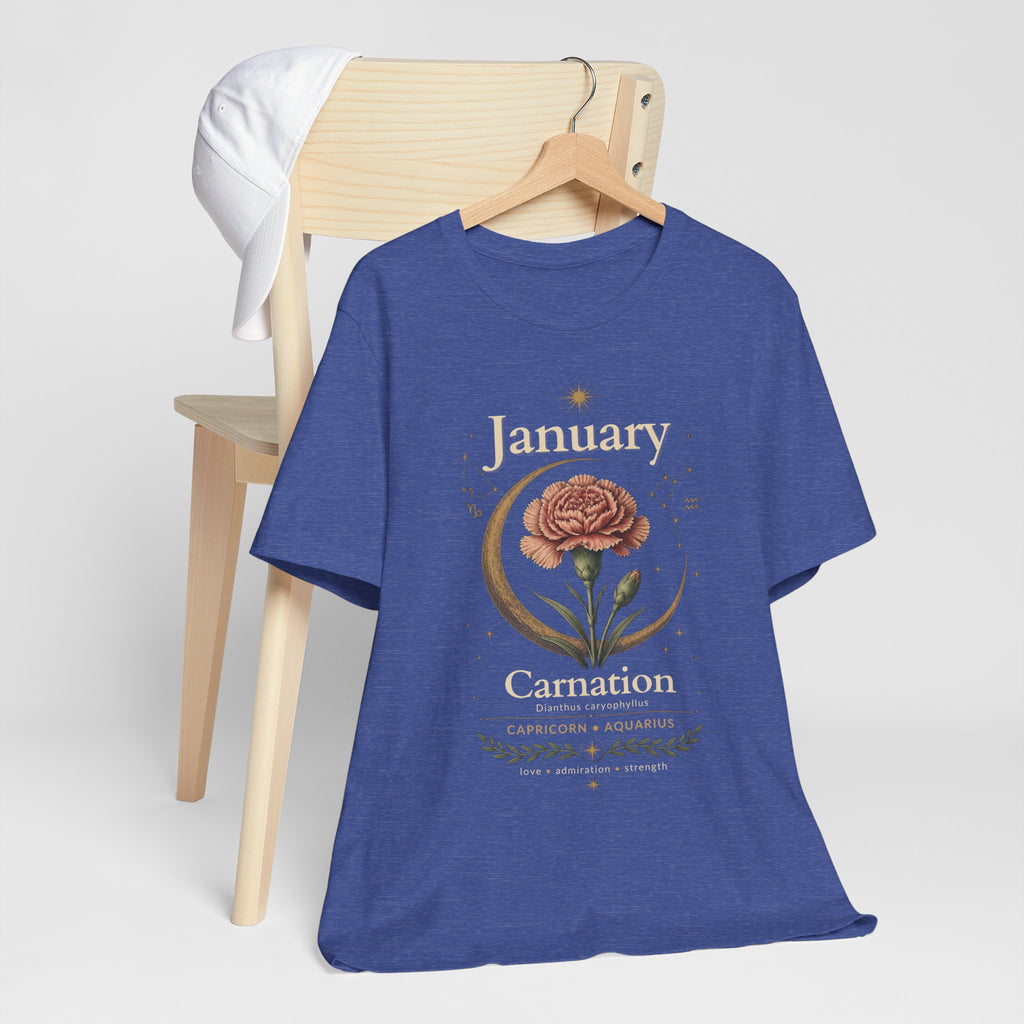 January Birth Flower - Carnation T-Shirt — Birth Month Flower Tee