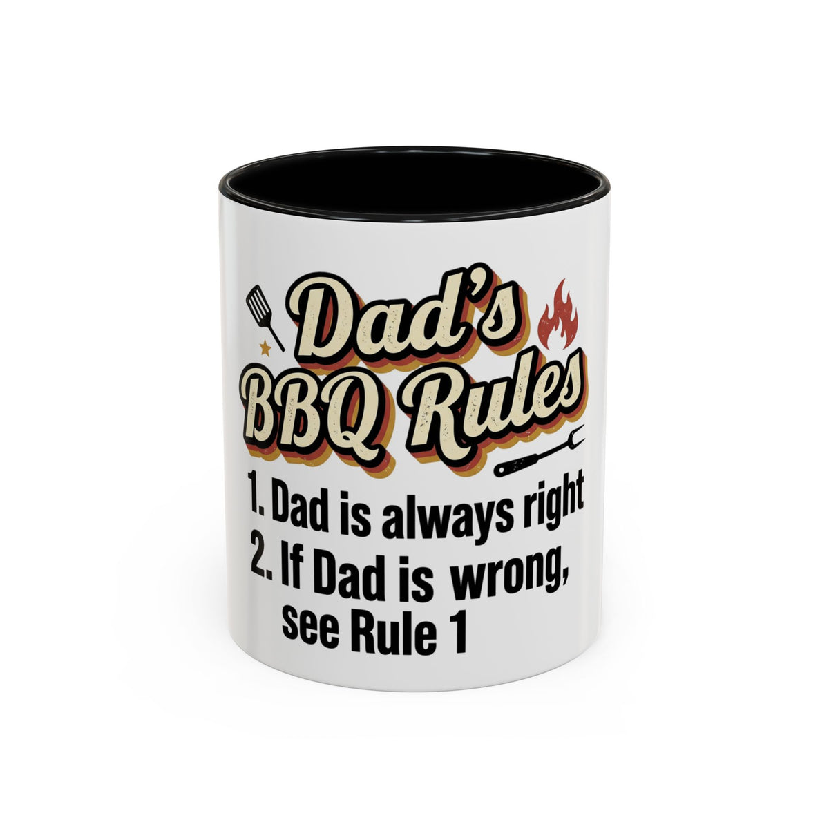 Dad's BBQ Rules Mug | 11oz or 15oz Accent Coffee Mug