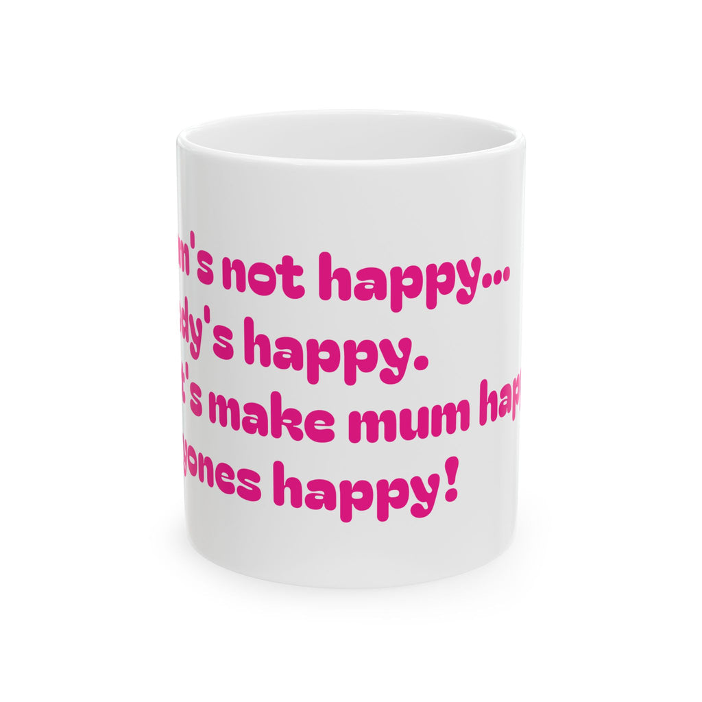 If Mama's Not Happy Funny Pink Typography Mug | Ceramic Coffee Cup