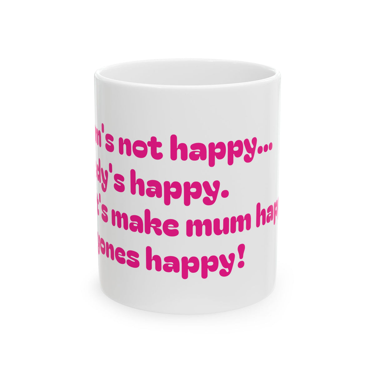 If Mama's Not Happy Funny Pink Typography Mug | Ceramic Coffee Cup