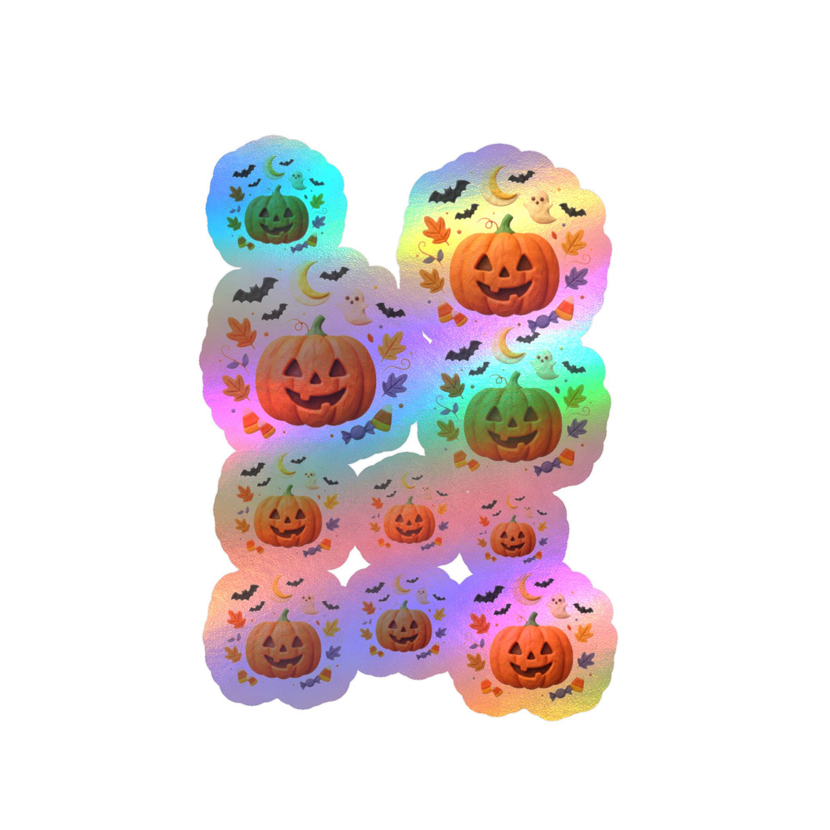 Halloween Jack-o'-Lantern Pumpkin Sticker Sheet | Kiss-Cut Vinyl Decals
