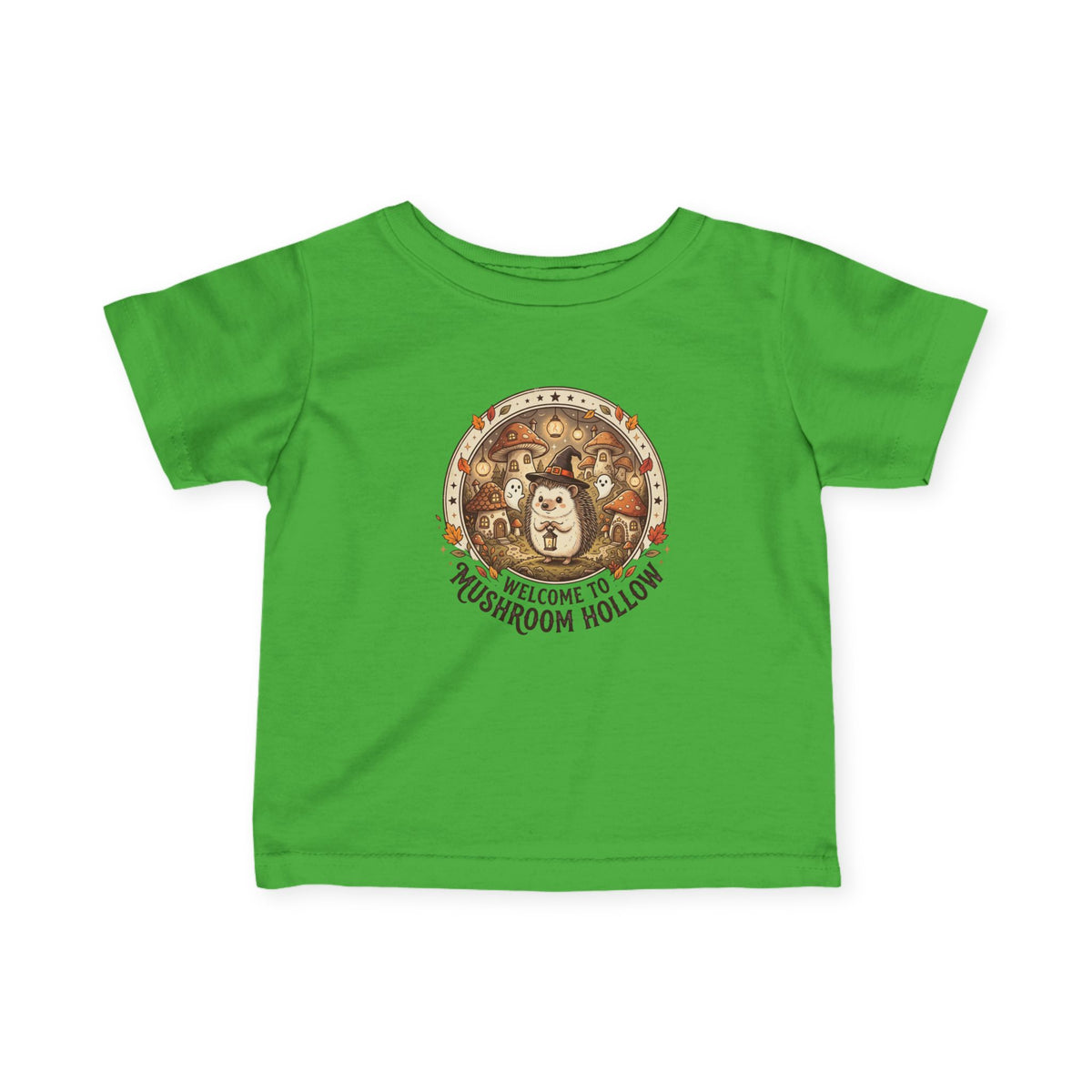 Halloween Infant Tee — 'Welcome to Mushroom Hollow' Woodland Mushroom Animal Baby Shirt