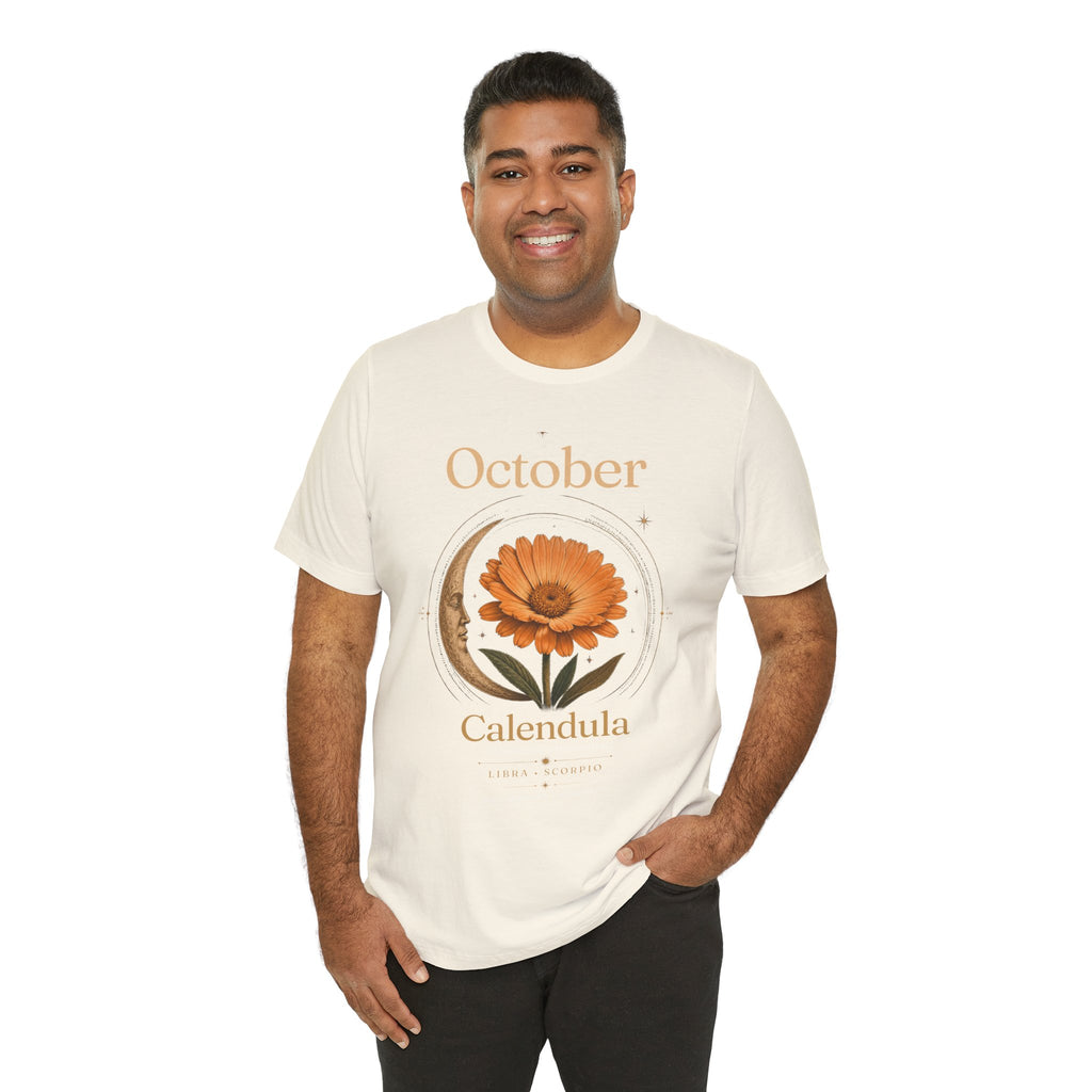 October Birth Flower Calendula T‑Shirt – Floral Birth Month Tee