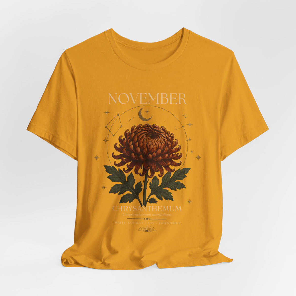 November Birth Flower Chrysanthemum Tee — Floral Birth Month T-Shirt