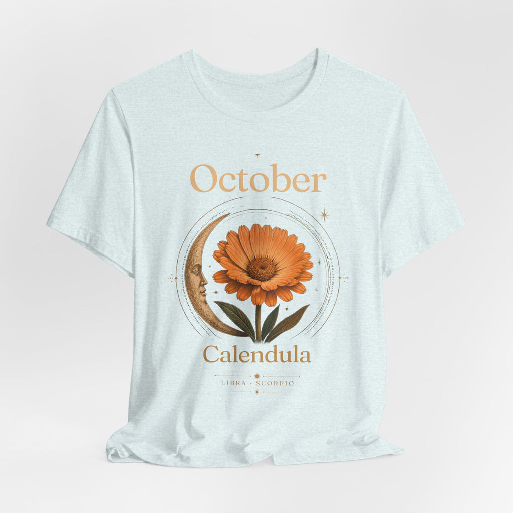 October Birth Flower Calendula T‑Shirt – Floral Birth Month Tee