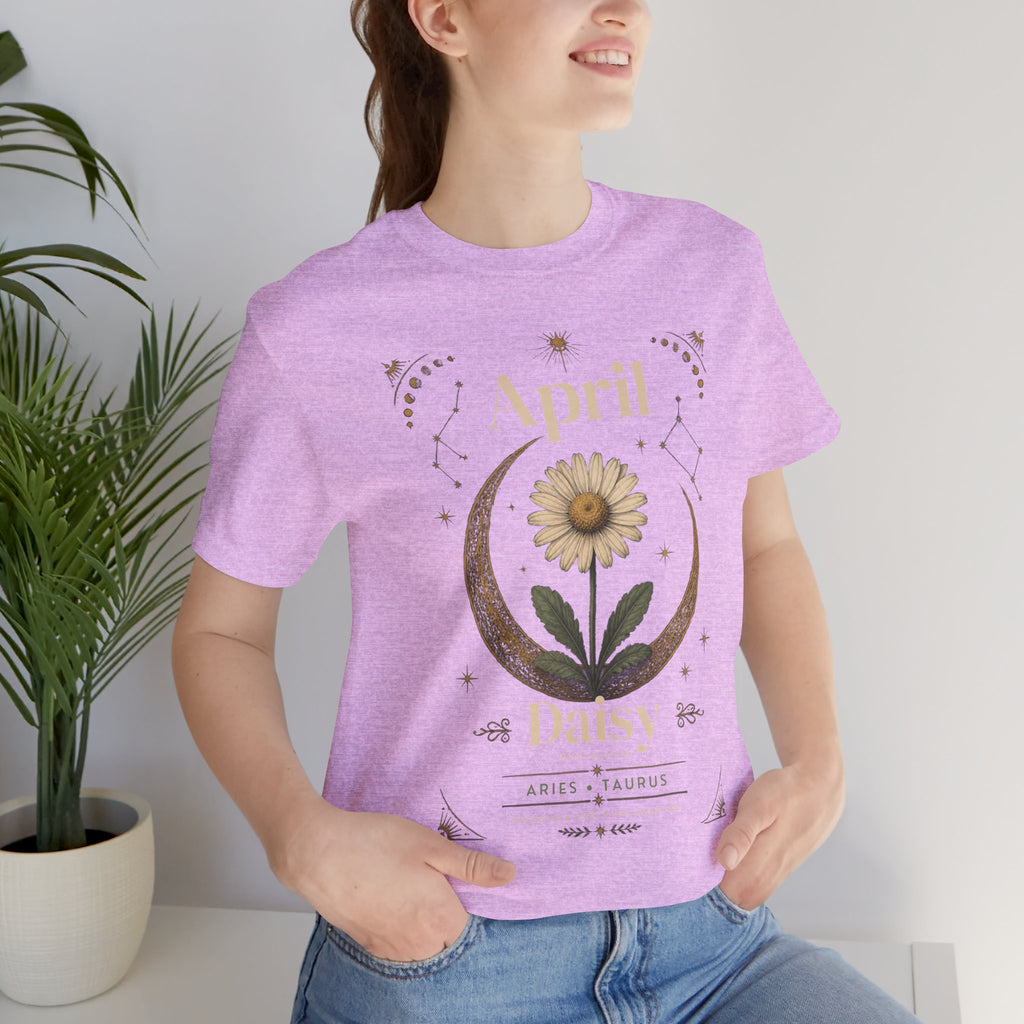 April Birth Flower Tee | Daisy Botanical Design | Birthday Gift