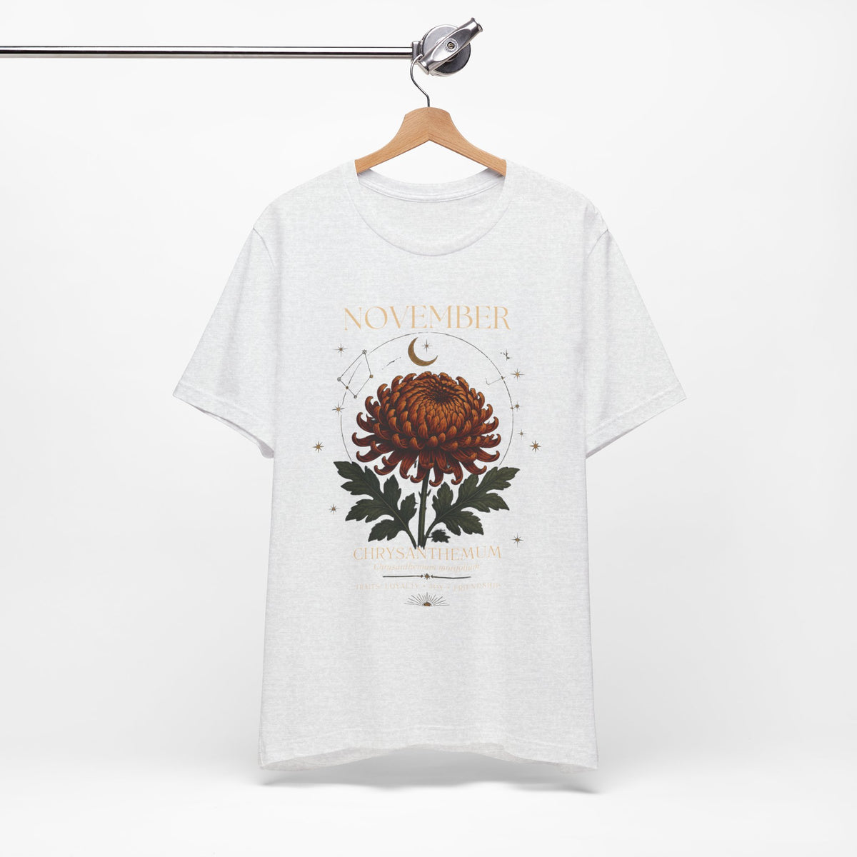 November Birth Flower Chrysanthemum Tee — Floral Birth Month T-Shirt