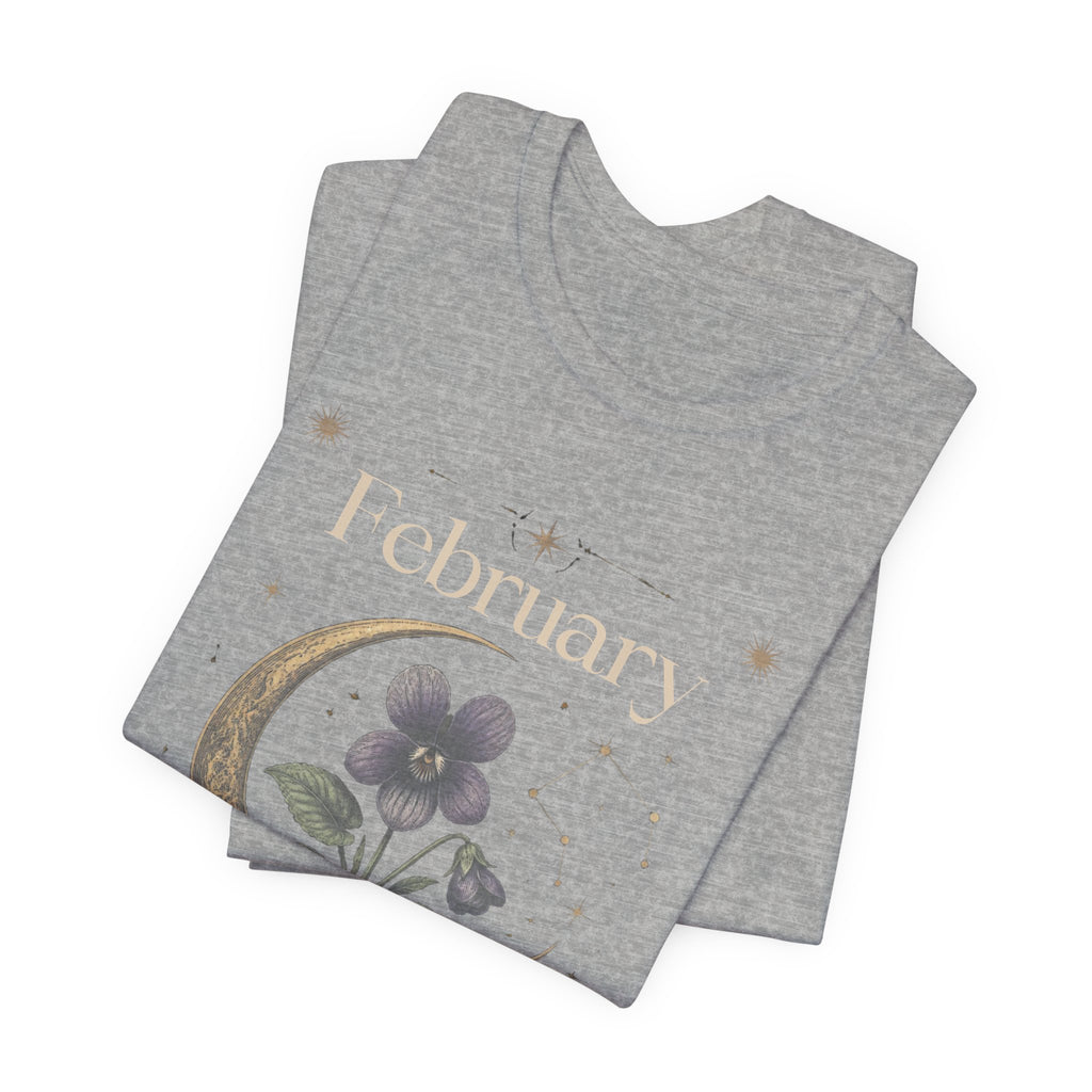 February Birth Flower Tee | Violet Botanical Design | Birthday Gift