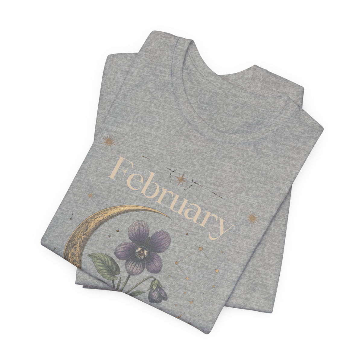 February Birth Flower Tee | Violet Botanical Design | Birthday Gift